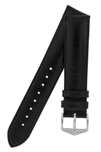 Hirsch Highland Calf Leather Watch Strap in Black