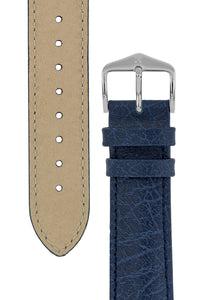 Hirsch Highland Calf Leather Watch Strap in Blue (Underside & Tapers)