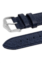 Load image into Gallery viewer, Hirsch Highland Calf Leather Watch Strap in Blue (Keepers)
