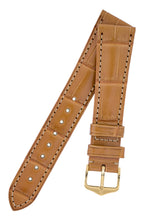 Load image into Gallery viewer, Hirsch London Genuine Matt Alligator Leather Watch Strap in Honey Brown