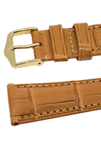 Load image into Gallery viewer, Hirsch London Genuine Matt Alligator Leather Watch Strap in Honey Brown (Keepers)