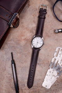 Hirsch Kent Textured Natural Leather Watch Strap in Brown (Promo Photo)