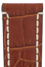 Load image into Gallery viewer, Hirsch Knight Alligator Embossed Leather Watch Strap in Gold Brown (Close-Up Texture Detail)