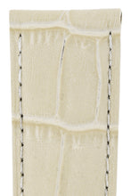 Load image into Gallery viewer, Hirsch PRINCESS Alligator Embossed Leather Watch Strap in BEIGE - Pewter &amp; Black