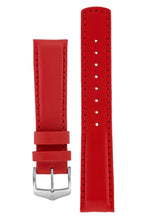 Load image into Gallery viewer, Hirsch Rrunner Water-Resistant Calf Leather Watch Strap in Red (with Brushed Silver Steel H-Classic Buckle)
