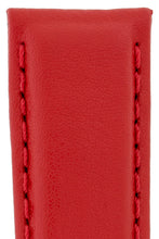 Load image into Gallery viewer, Hirsch Rrunner Water-Resistant Calf Leather Watch Strap in Red (Close-Up Texture Detail)