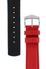 Load image into Gallery viewer, Hirsch Rrunner Water-Resistant Calf Leather Watch Strap in Red (Underside &amp; Tapers)