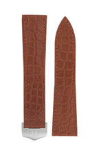 Load image into Gallery viewer, Hirsch Savoir Alligator Flank Single Fold Deployment Watch Strap in Gold Brown (with Stainless Steel Hirsch Magic Deployment Clasp)