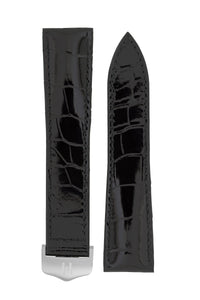 shiny black alligator strap