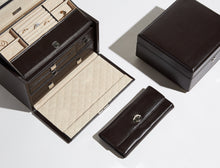Load image into Gallery viewer, LONDON Medium Jewellery Box &amp; Travel Case - Cocoa Brown - Pewter &amp; Black