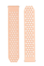 Load image into Gallery viewer, Interlocking Rubber Watch Strap in PEACH / NUDE by Noomoon - Pewter &amp; Black
