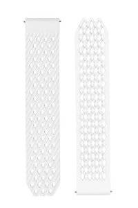 Interlocking Rubber Watch Strap in WHITE by Noomoon - Pewter & Black