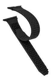 Noomoon LABB Interlocking Watch Strap for Apple Watch in BLACK with BLACK Hardwa - Pewter & Black