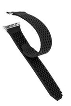 Load image into Gallery viewer, Noomoon LABB Interlocking Watch Strap for Apple Watch in BLACK with SILVER Hardw - Pewter &amp; Black