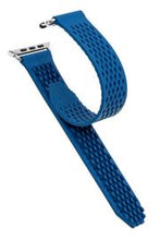 Load image into Gallery viewer, Noomoon LABB Interlocking Watch Strap for Apple Watch in BLUE with SILVER Hardwa - Pewter &amp; Black