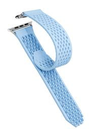 Noomoon LABB Interlocking Watch Strap for Apple Watch in LIGHT BLUE with SILVER Hardware - Pewter & Black