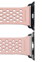 Load image into Gallery viewer, Noomoon LABB Interlocking Watch Strap for Apple Watch in PEACH/ NUDE with BLACK - Pewter &amp; Black