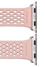 Load image into Gallery viewer, Noomoon LABB Interlocking Watch Strap for Apple Watch in PEACH/ NUDE with SILVER - Pewter &amp; Black