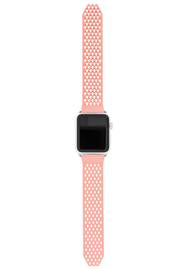 Noomoon LABB Interlocking Watch Strap for Apple Watch in PEACH/ NUDE with SILVER - Pewter & Black