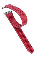 Load image into Gallery viewer, Noomoon LABB Interlocking Watch Strap for Apple Watch in RED with SILVER Hardwar - Pewter &amp; Black