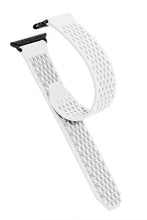 Load image into Gallery viewer, Noomoon LABB Interlocking Watch Strap for Apple Watch in WHITE with BLACK Hardwa - Pewter &amp; Black