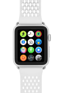 Noomoon LABB Interlocking Watch Strap for Apple Watch in WHITE with SILVER Hardw - Pewter & Black