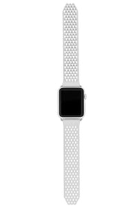 Noomoon LABB Interlocking Watch Strap for Apple Watch in WHITE with SILVER Hardw - Pewter & Black