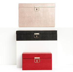 PALERMO Medium Flat Jewellery Box - BLACK ANTHRACITE - Pewter & Black