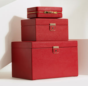 PALERMO Large Jewellery Box - RED - Pewter & Black
