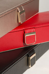 PALERMO Safe Deposit Box - RED - Pewter & Black