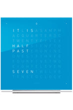 Load image into Gallery viewer, QLOCKTWO TOUCH Aluminium Desk Clock with BLUE CANDY Acrylic Faceplate - Pewter &amp; Black