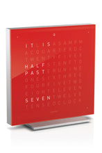 Load image into Gallery viewer, QLOCKTWO TOUCH Aluminium Desk Clock with CHERRY CAKE Acrylic Faceplate - Pewter &amp; Black