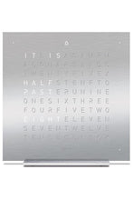 Load image into Gallery viewer, QLOCKTWO TOUCH Aluminium Desk Clock with FULL METAL Steel Faceplate - Pewter &amp; Black