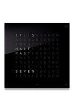 Load image into Gallery viewer, QLOCKTWO Wall Clock with BLACK ICE TEA Acrylic Faceplate - Pewter &amp; Black