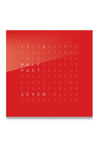 QLOCKTWO Wall Clock with CHERRY CAKE Acrylic Faceplate - Pewter & Black