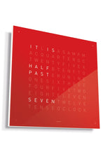 Load image into Gallery viewer, QLOCKTWO Wall Clock with CHERRY CAKE Acrylic Faceplate - Pewter &amp; Black