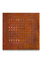 Load image into Gallery viewer, QLOCKTWO Creator&#39;s Edition Wall Clock with RUST Steel Faceplate - Pewter &amp; Black
