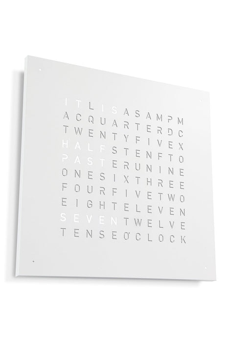 QLOCKTWO Wall Clock with WHITE PEPPER Stainless Steel Faceplate - Pewter & Black
