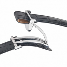 Load image into Gallery viewer, Hirsch SAVOIR Alligator Folding Deployment Watch Strap MATT BLACK 12 MM  Cartier