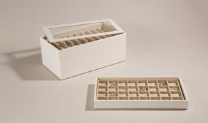 1.5" VAULT STACKING TRAY  - IVORY - Pewter & Black