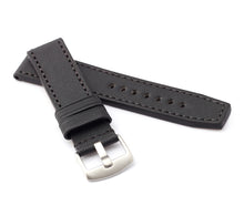 Load image into Gallery viewer, Marino NYTECH : Fabric &amp; Leather Watch Strap BLACK 24mm, 26mm