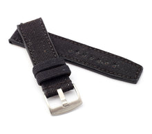 Load image into Gallery viewer, Marino Parallel : Canvas &amp; Leather Watch Strap BLACK 24mm, 26mm