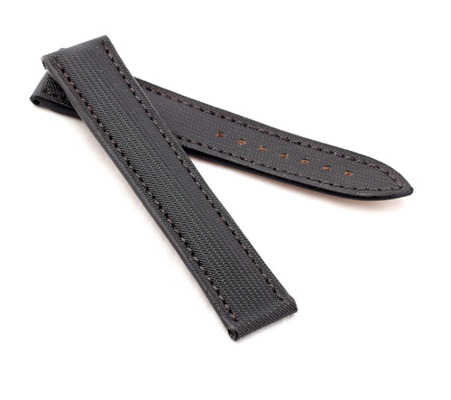 Marino Deployment : Omega Nytech Leather Watch Strap BLACK 20mm & 22mm
