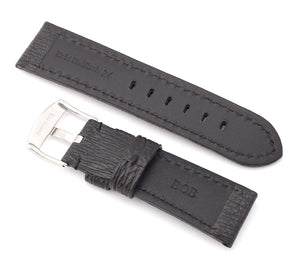 Firenze : chunky Padded Shark Leather Watch Strap BROWN & HONEY 24 mm
