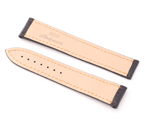 Marino Deployment : Alligator-Embossed Leather Watch Strap BLACK / ORANGE 20 22