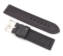 Load image into Gallery viewer, Firenze Parallel: Carbon Embossed Calf Leather Watch Strap BLACK / WHITE