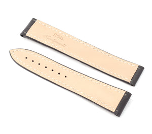 Marino Deployment : Saddle Leather Watch Strap BLACK / WHITE 20mm 22mm