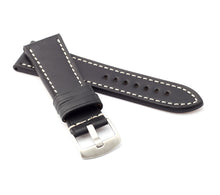 Load image into Gallery viewer, Marino : Premium Calf Saddle Leather Watch Strap BLACK 24mm