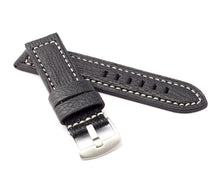 Load image into Gallery viewer, Firenze Parallel : Shark Leather Watch Strap BLACK  24 mm