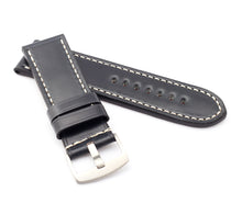 Load image into Gallery viewer, Marino Parallel : SHELL CORDOVAN Leather Watch Strap BLACK 22, 24 &amp; 26mm